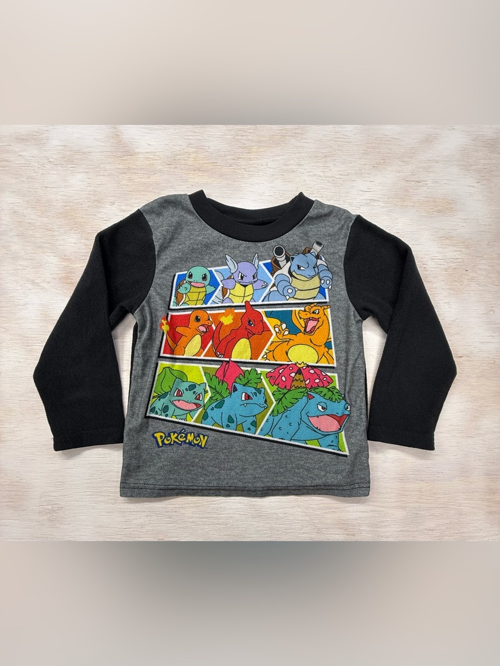 Pokemon Kid’s Size 6 Gray & Black Long Sleeve Tee